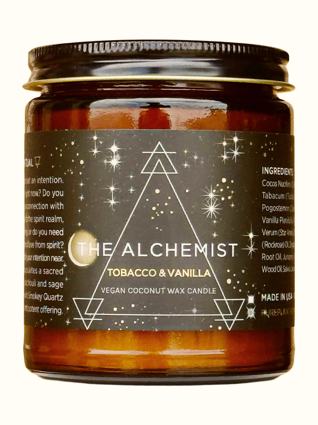 8 oz The Alchemist Tobacco & Vanilla Candle by Pure Plant Alchemy