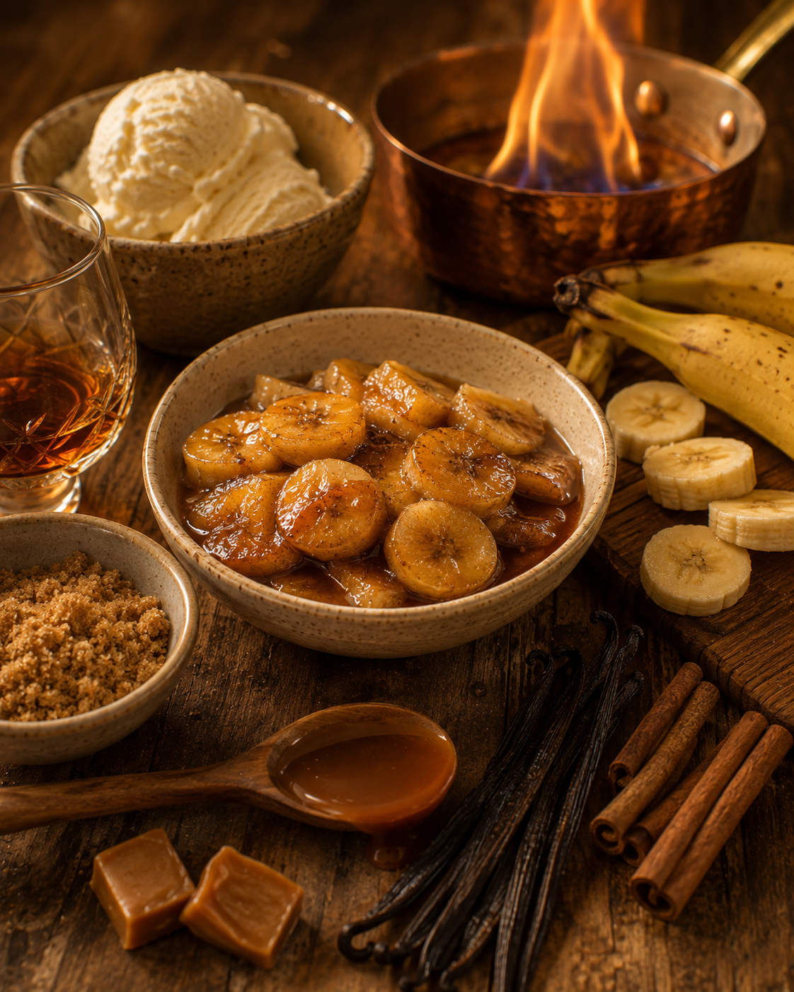 Caramel Banana Flambe