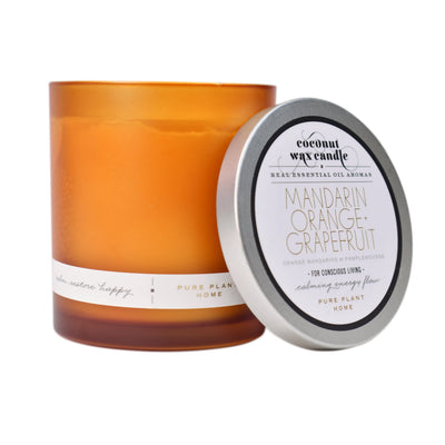 8.1 oz Frosted Orange Glass Mandarin/Orange Grapefruit
