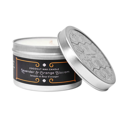 4.4 oz Medium Silver Tin Lavender/Orange Blossom