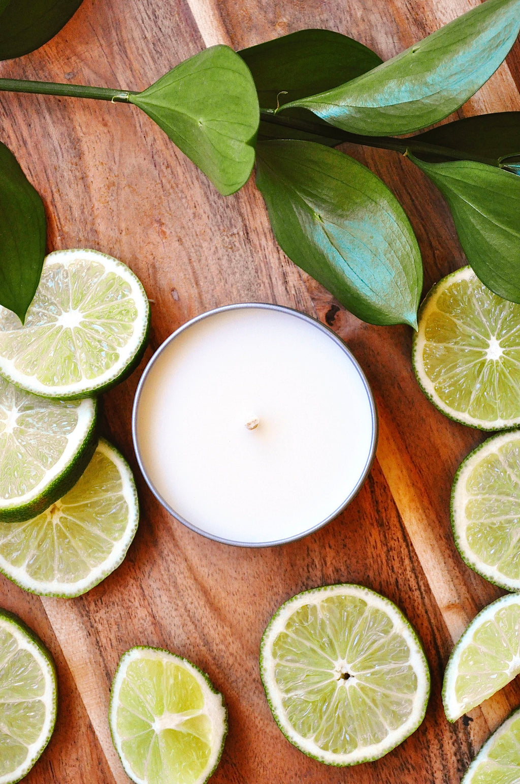 4.4 oz Medium Silver Tin Italian Bergamot/Persian Lime Coconut Wax w/real essential oils - 3