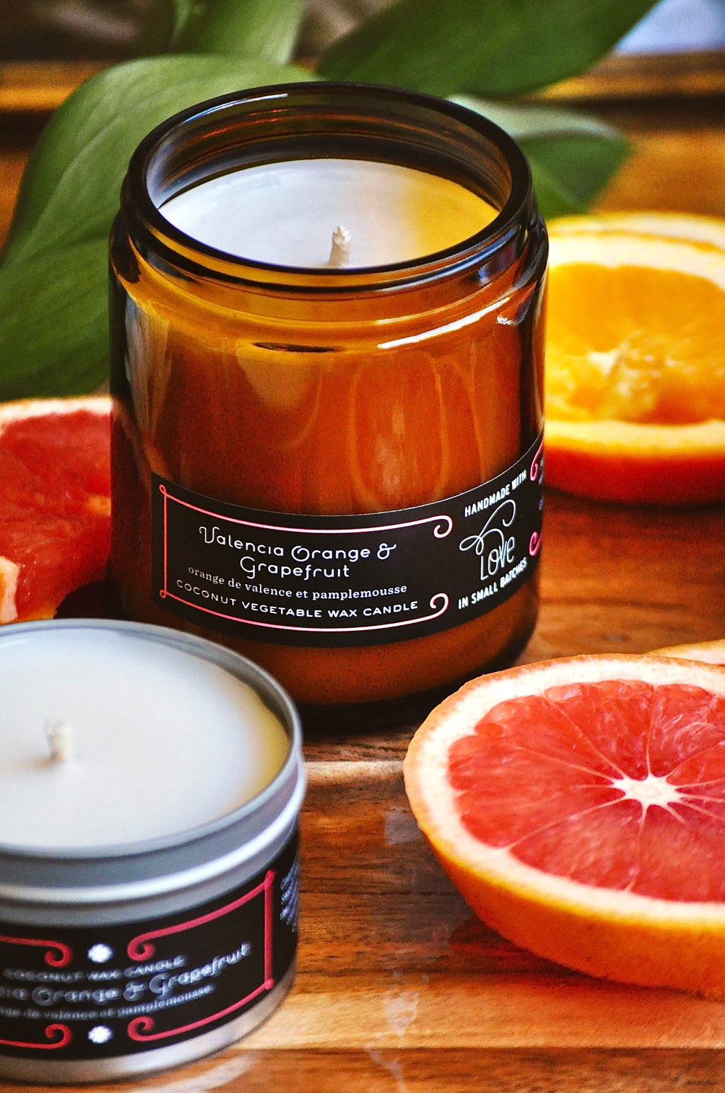7 oz Large Amber Apothecary Jar Valencia Orange/Grapefruit - 2