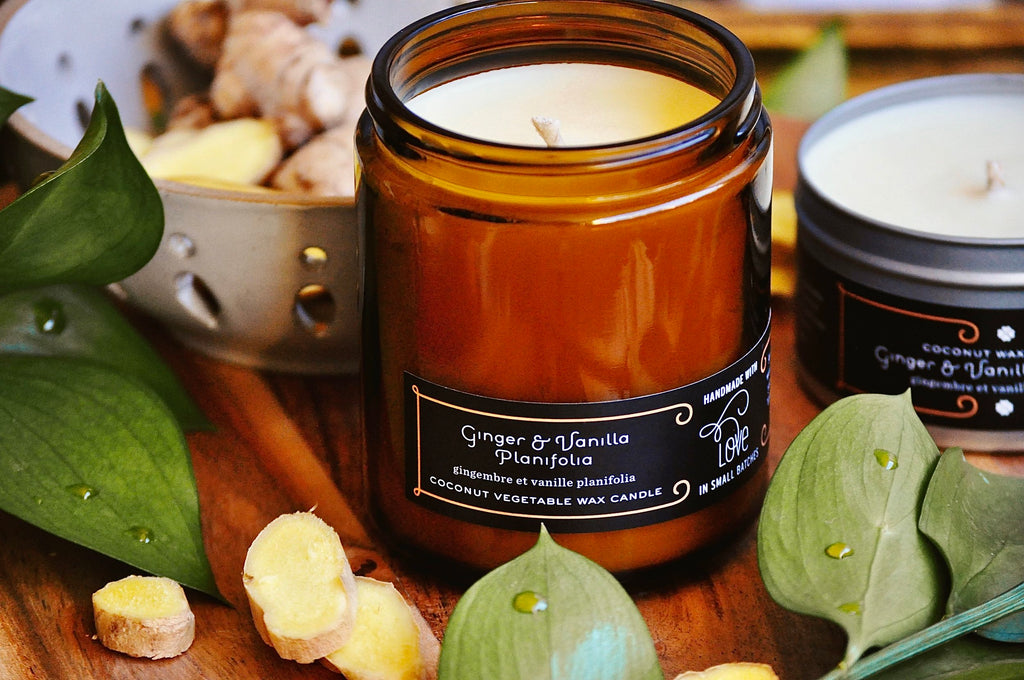 7 oz Large Amber Apothecary Jar Ginger/Vanilla - 3