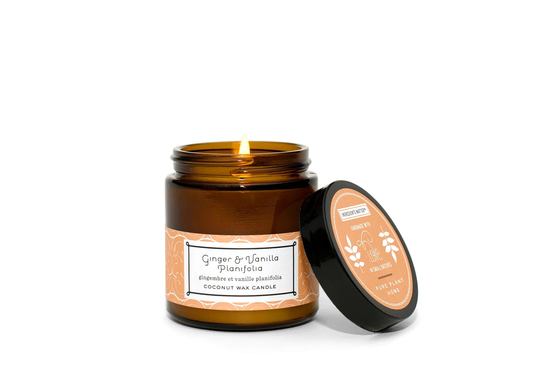 3.1 oz Small Amber Apothecary Jar Ginger/Vanilla