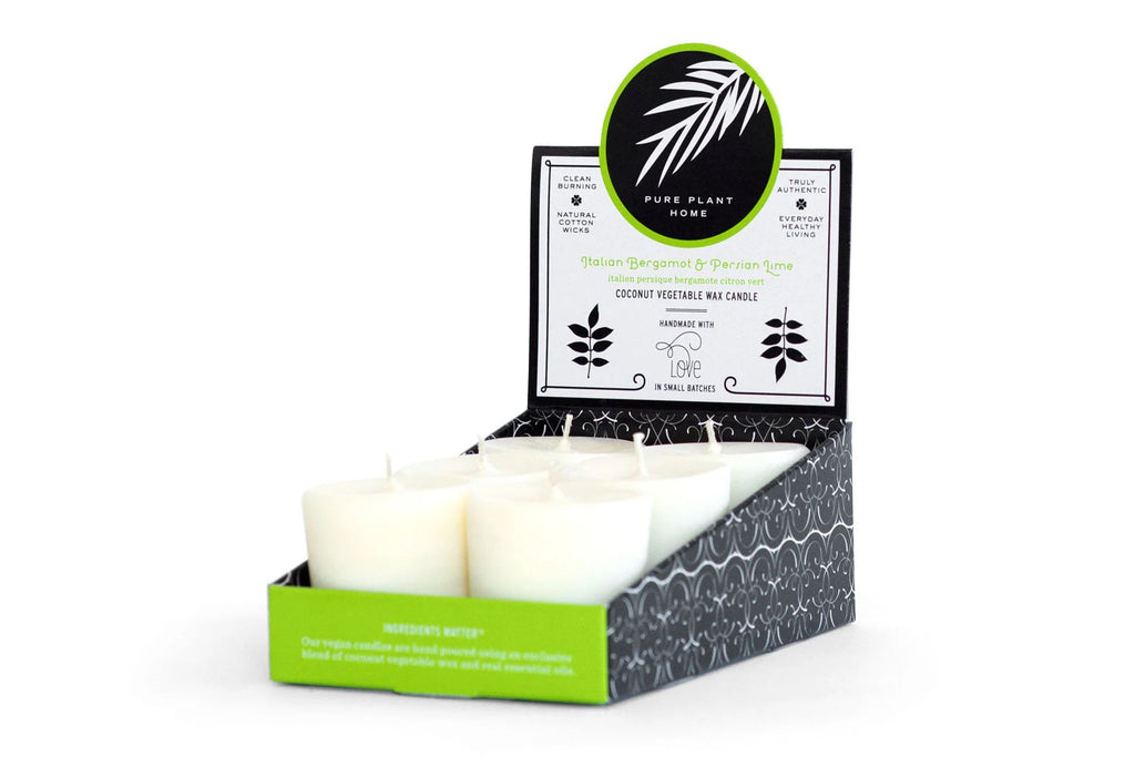 1.9 oz Votive 6 pk Italian Bergamot/Persian Lime Coconut Vegetable Wax blend