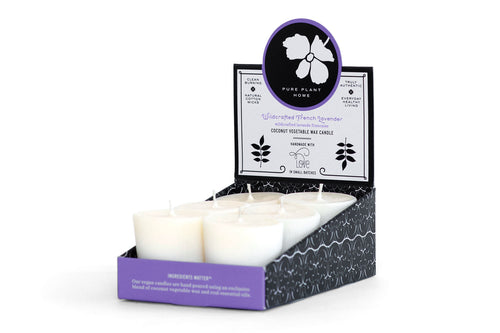 1.9 oz Votive 6 pk Wildcrafted French Lavender Coconut Vegetable Wax blend