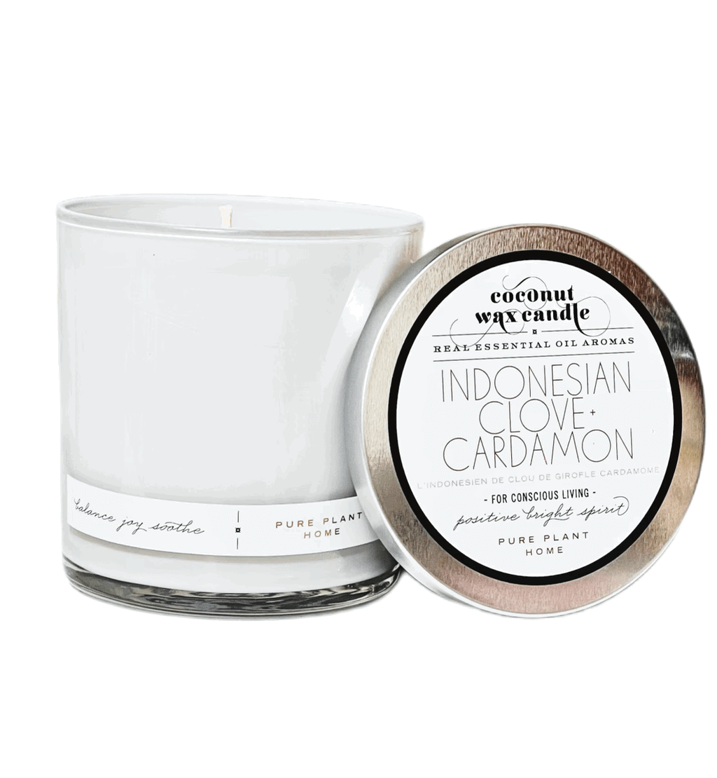 8.1 oz Frosted White Glass Indonesian Cardamom/Vanilla
