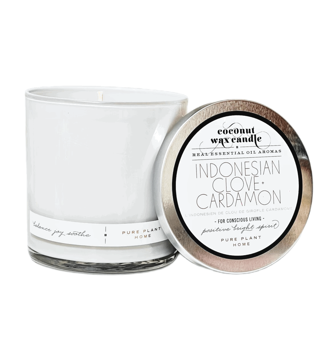 8.1 oz Frosted White Glass Indonesian Cardamom/Vanilla